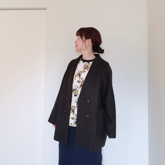【ブラック系再入荷】カーディガンのように羽織れるジャケット