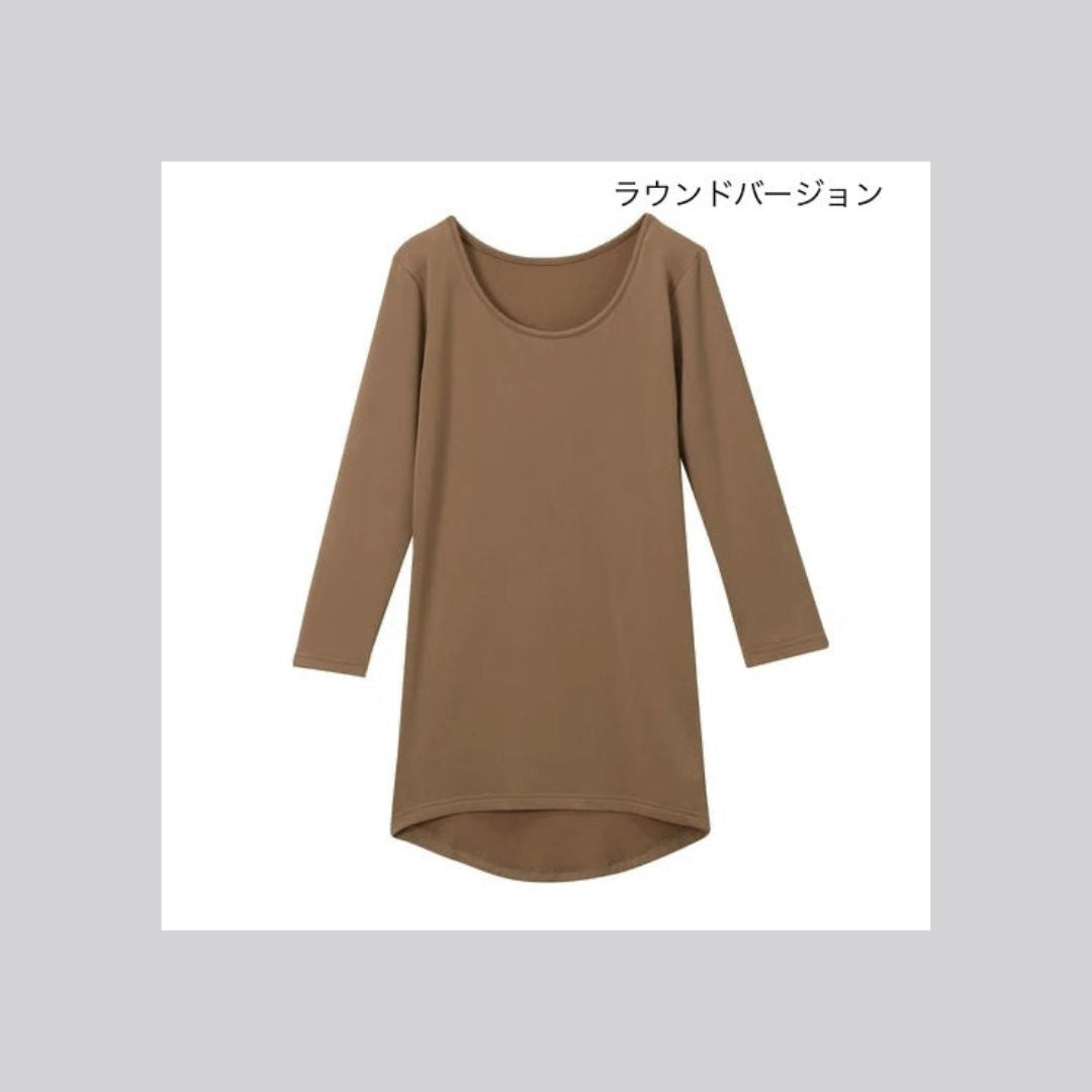 【再入荷】白ブラウスも透けないぞ!モカ色の長袖インナー