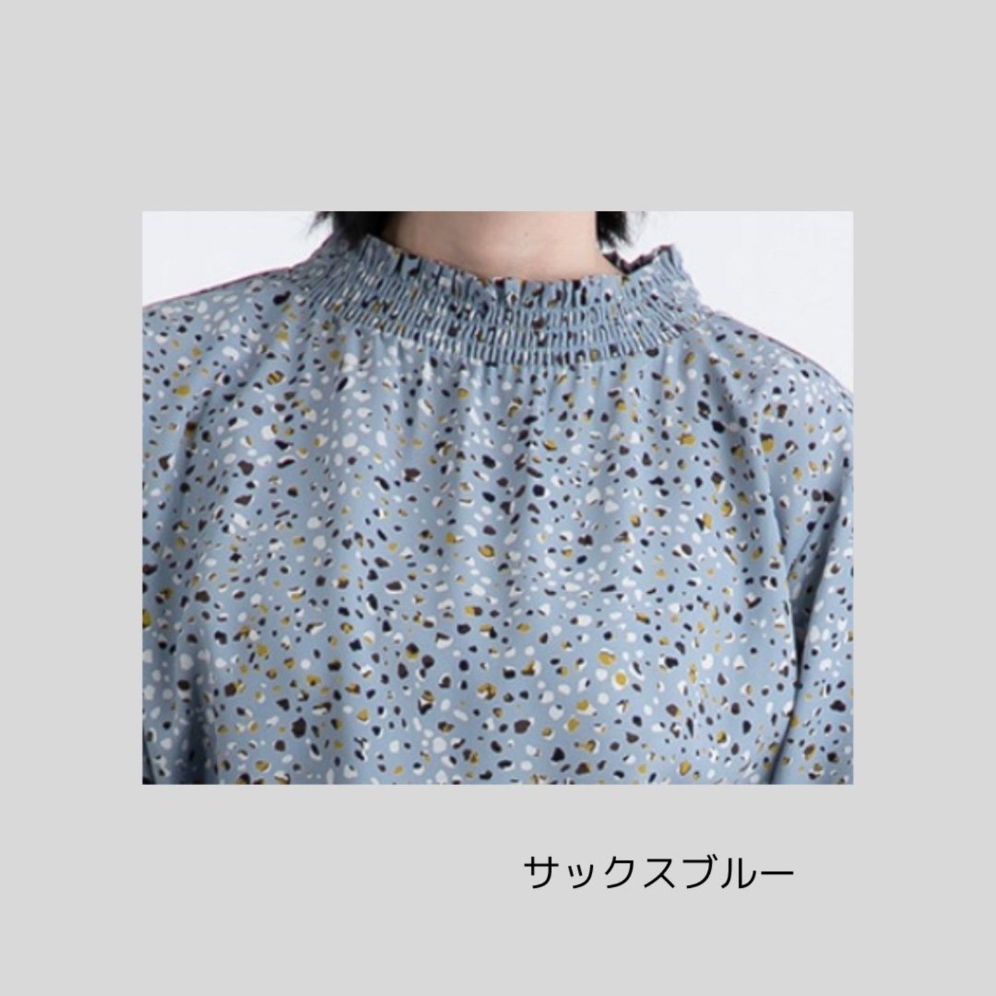 【再再再…入荷】小さい柄のシャーリングブラウス(参観も普段使いも◎)