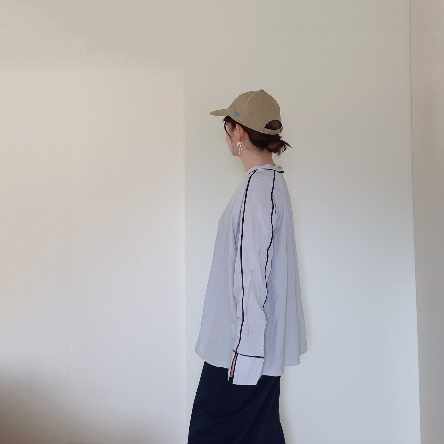 【再入荷&新色】リールでちらっと出ていた、薄手パイピングブラウス