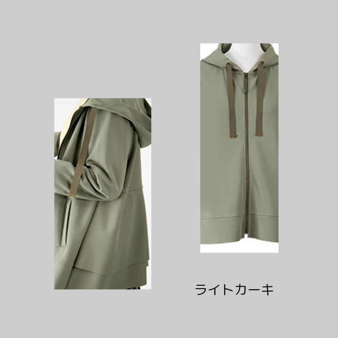 【再再再…入荷】後ろまでかわいい、大人上品なもちっとパーカー