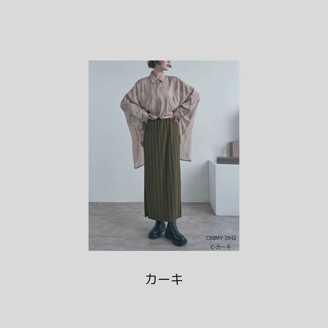 【完売カラー再入荷】万能プリーツスカート(セルフカット可能)
