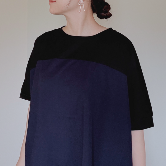 【再再再…入荷、秋にも◎】バイカラーのプルオーバー(単色やドットも登場)〜さらさらシリーズ〜