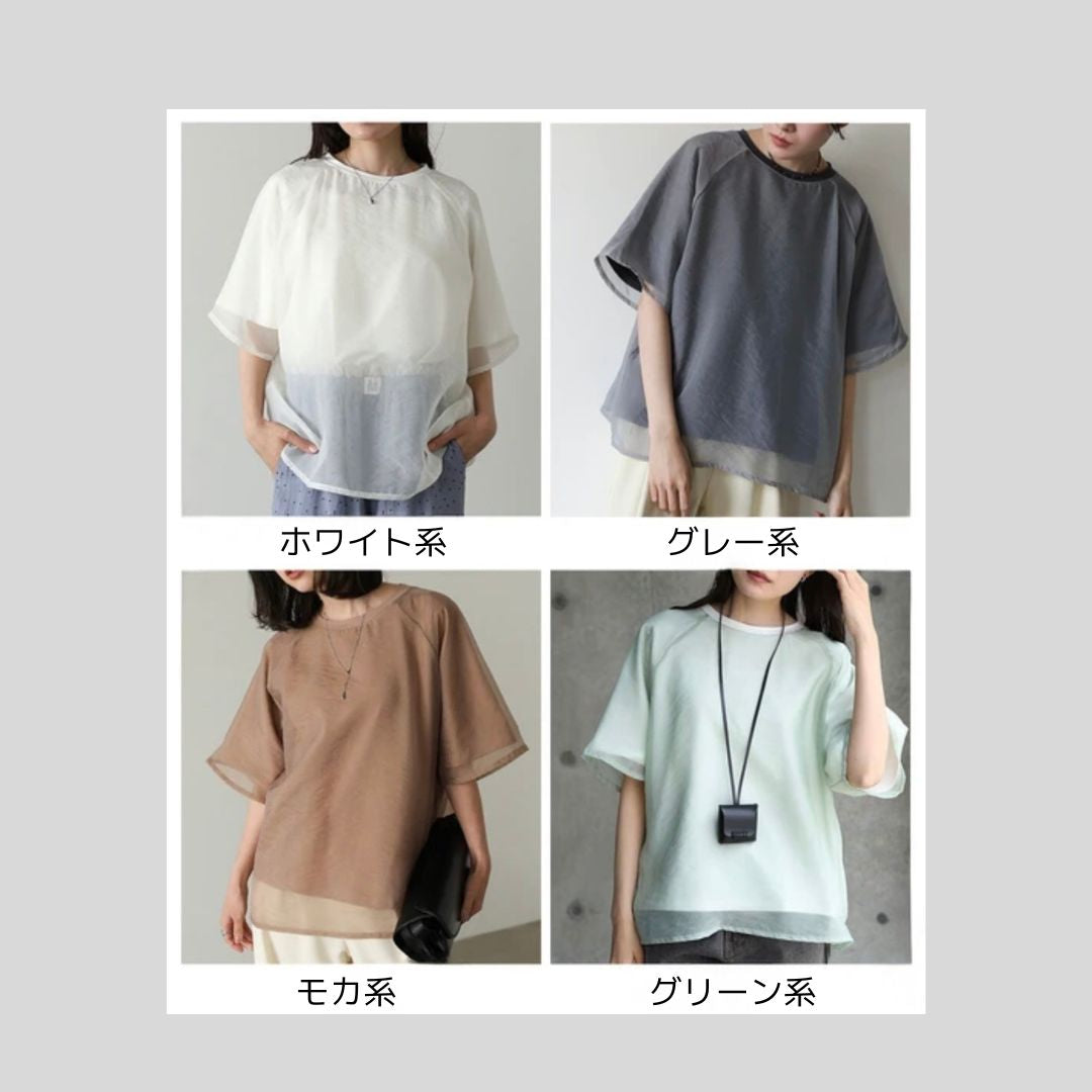 シアーレイヤードなプルオーバー
