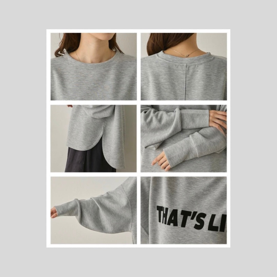 【完売カラー再入荷】ぷるんと着やすい♪もちっとプルオーバーの長袖バージョン