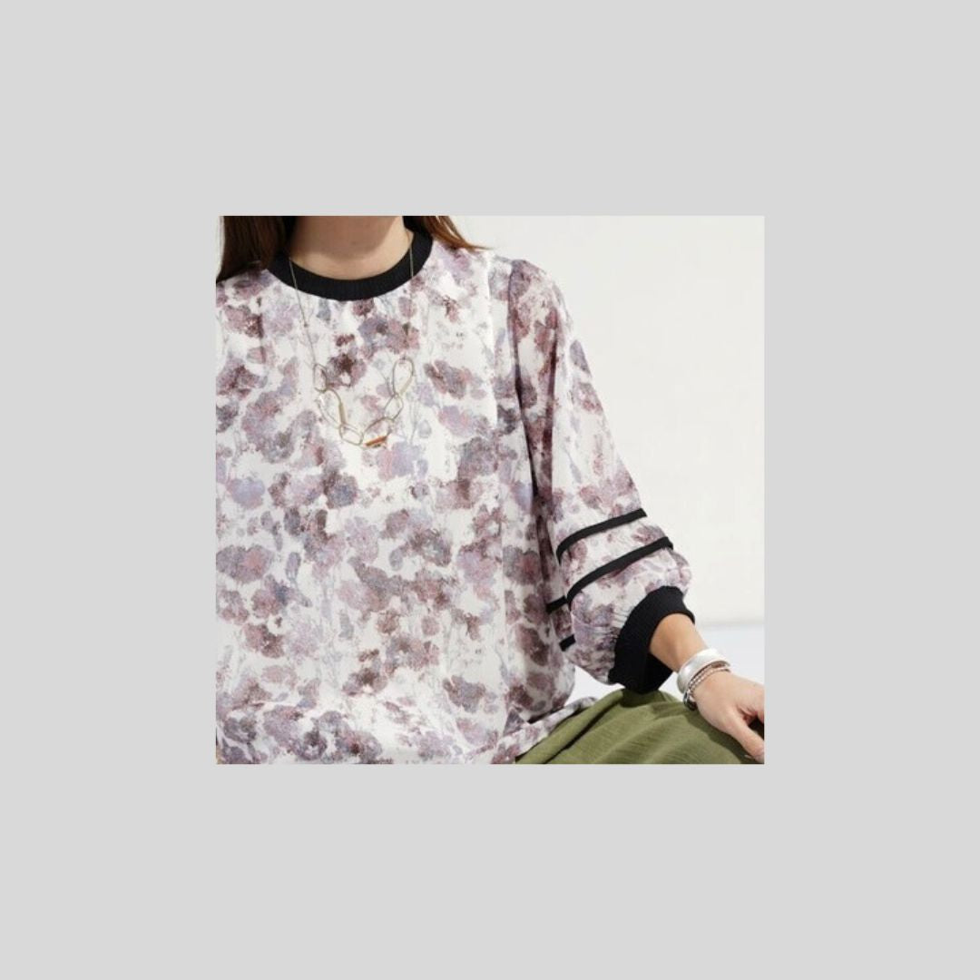 【再々入荷】パイピングブラウス、春夏バージョン