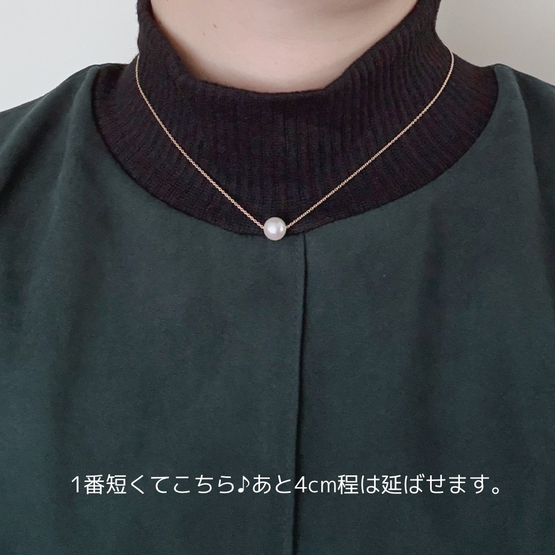 【再再再…入荷】伊勢湾からの本真珠、一粒ネックレス
