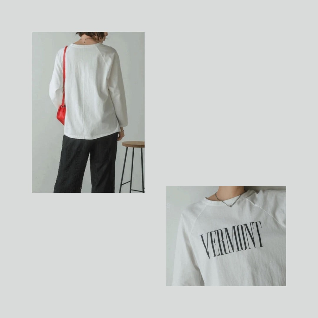 カジュアルすぎないロゴが◎な長袖Tシャツ