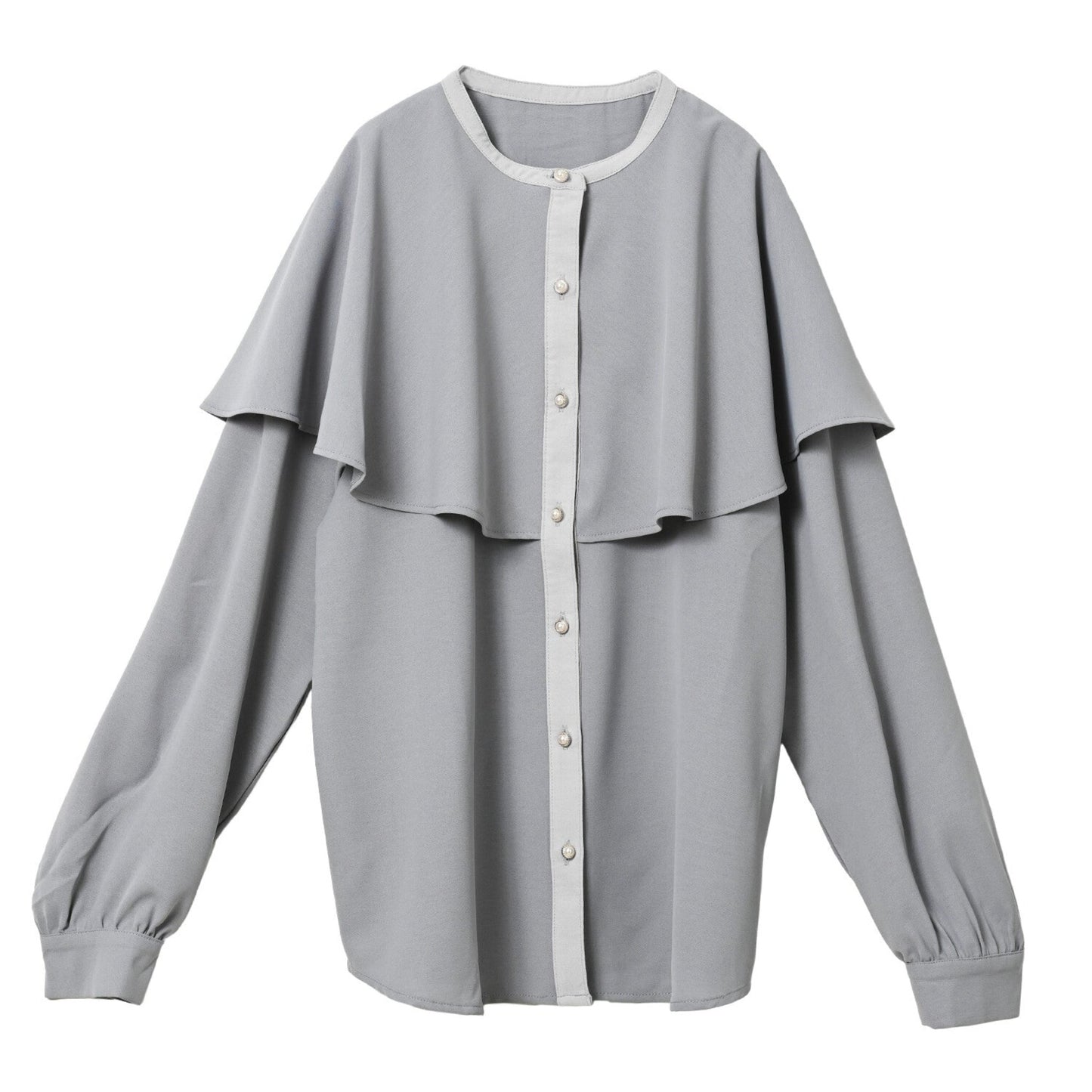 【再入荷】ケープブラウス、長袖バージョン