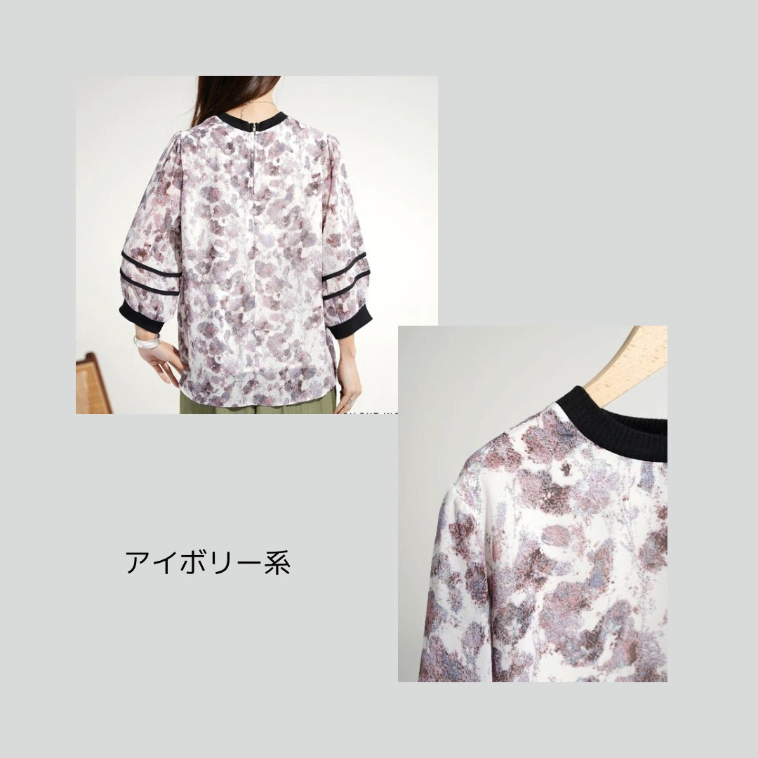 【再入荷&新色】パイピングブラウス、春夏バージョン