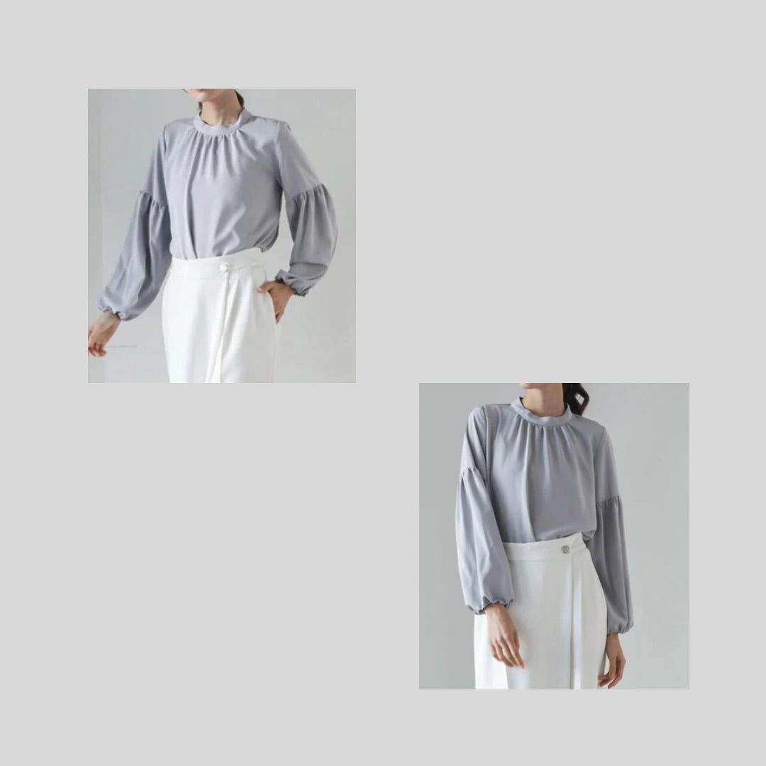 【再入荷】腕まくりして着られるブラウス