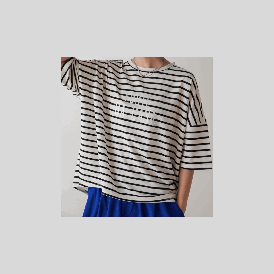 【再入荷】後ろテープデザイン!シルケット加工の大人Tシャツ