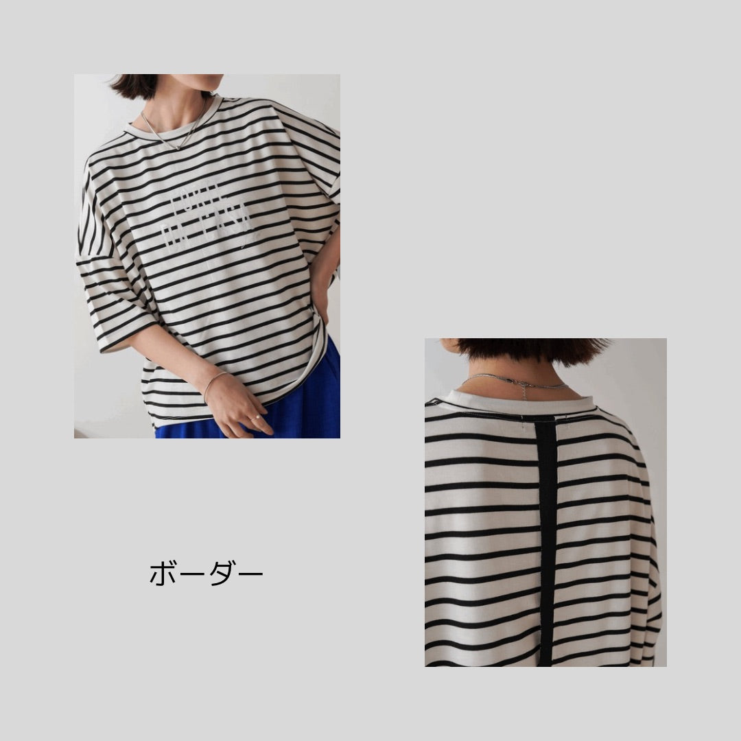 【再入荷】後ろテープデザイン!シルケット加工の大人Tシャツ