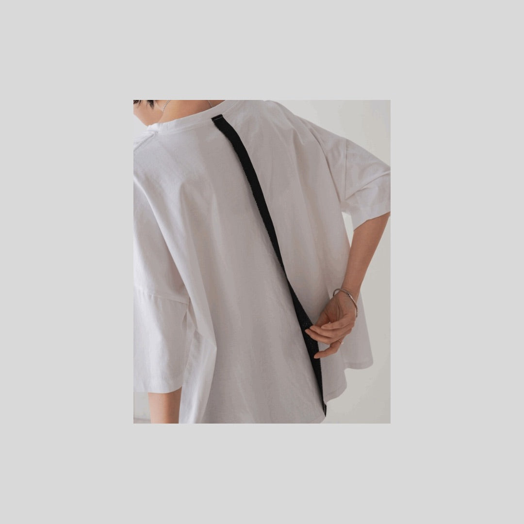 【再入荷】後ろテープデザイン!シルケット加工の大人Tシャツ