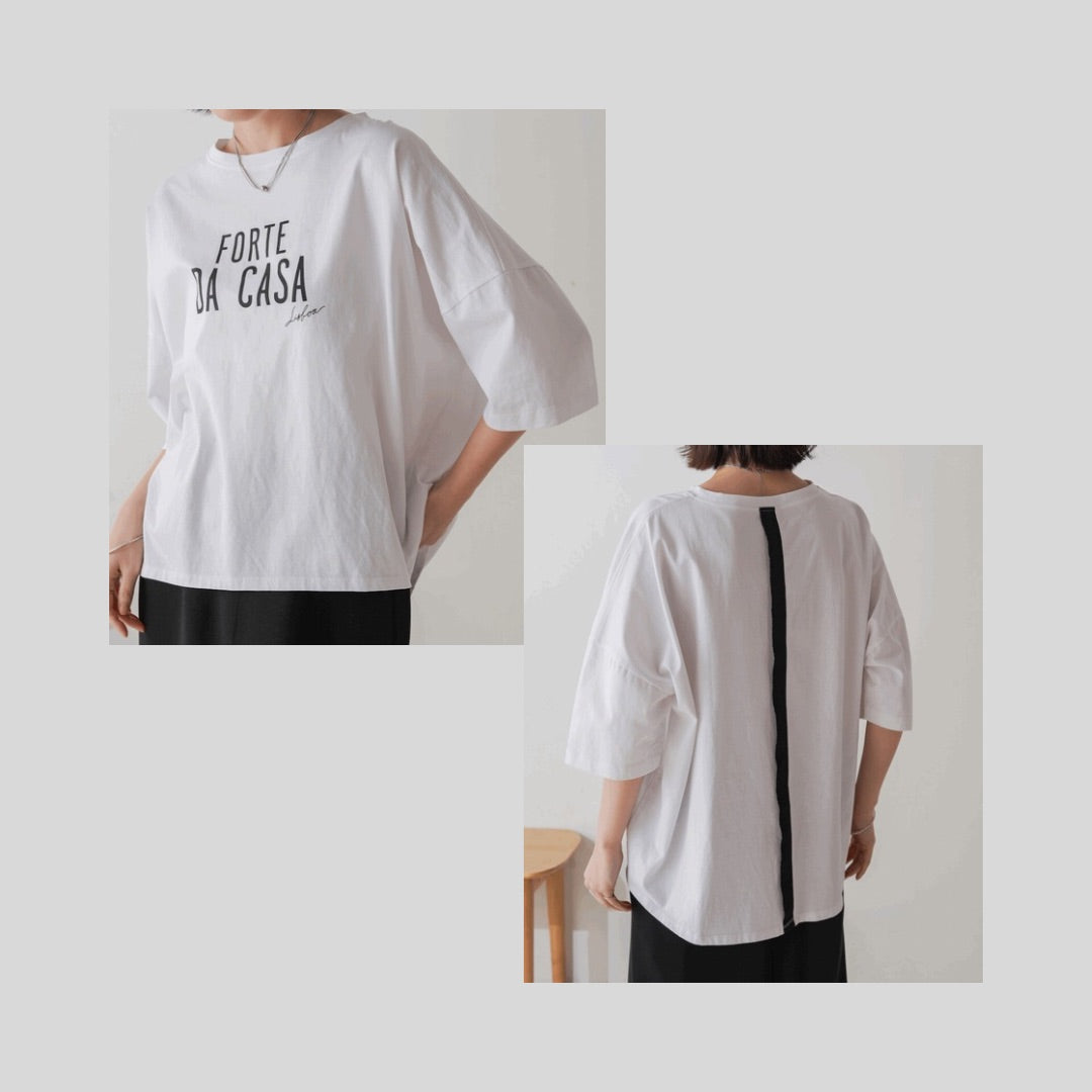 【再入荷】後ろテープデザイン!シルケット加工の大人Tシャツ