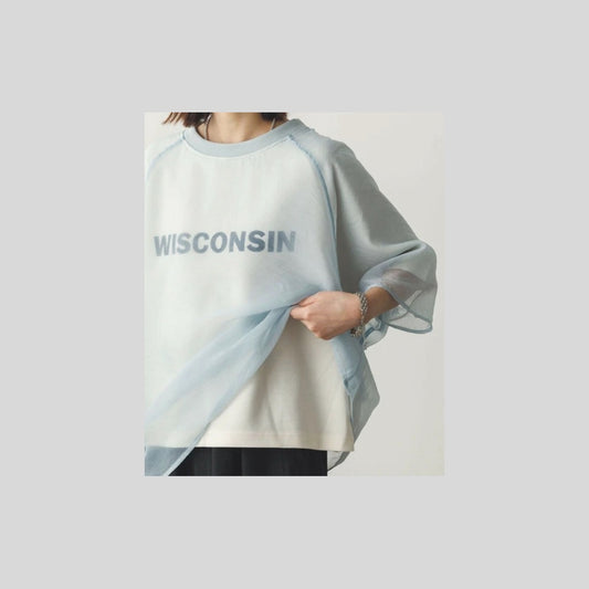 【再×3入荷】オーガンジーが一体化したおしゃれTシャツ