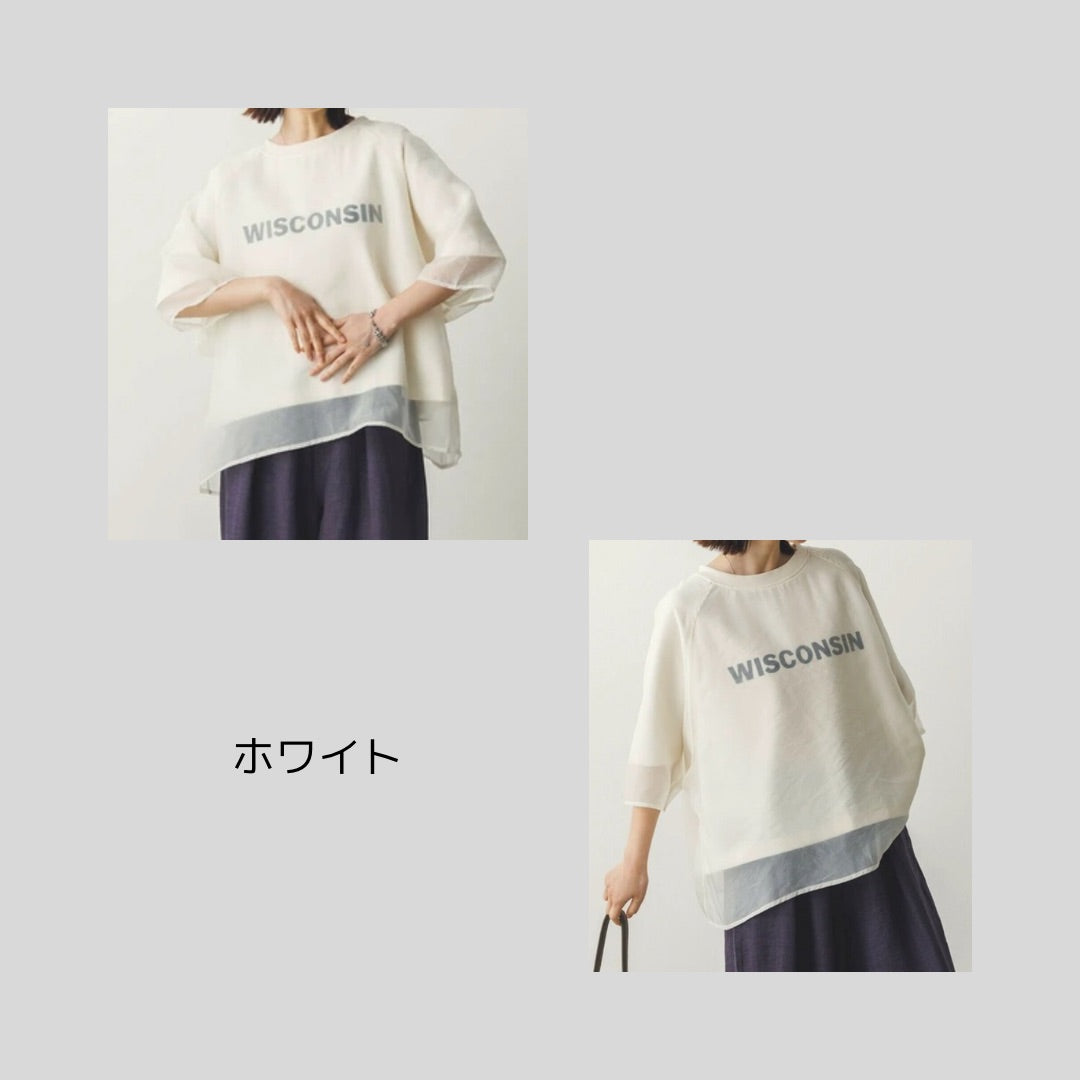 オーガンジーが一体化したおしゃれTシャツ