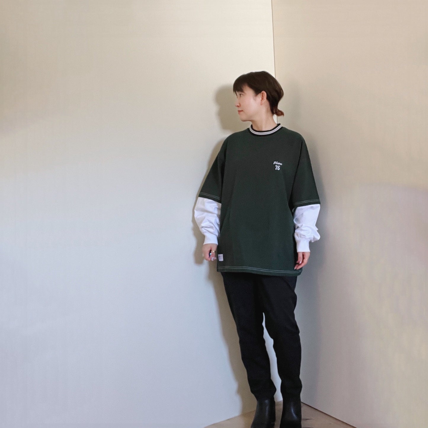 フェイクスリーブのロングT