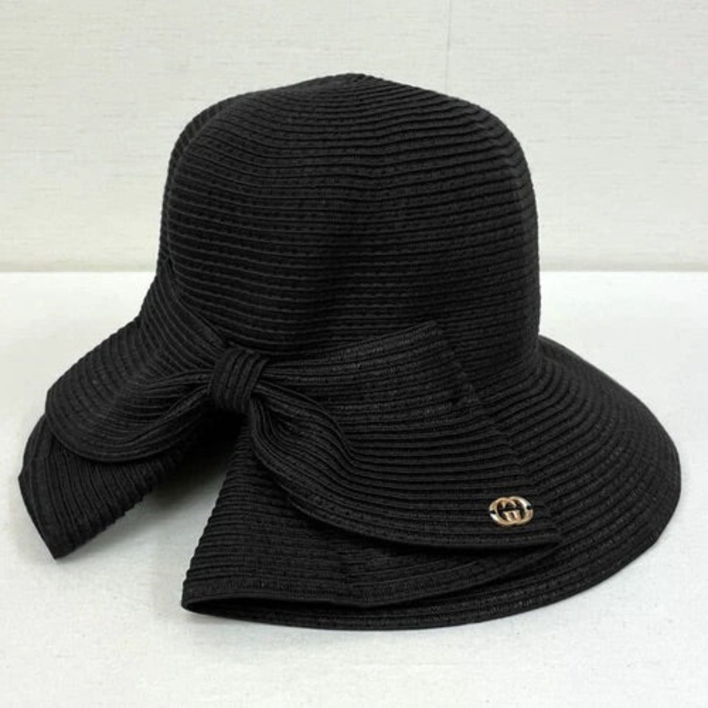 【再再再入荷】後ろリボンの折りたためるハット