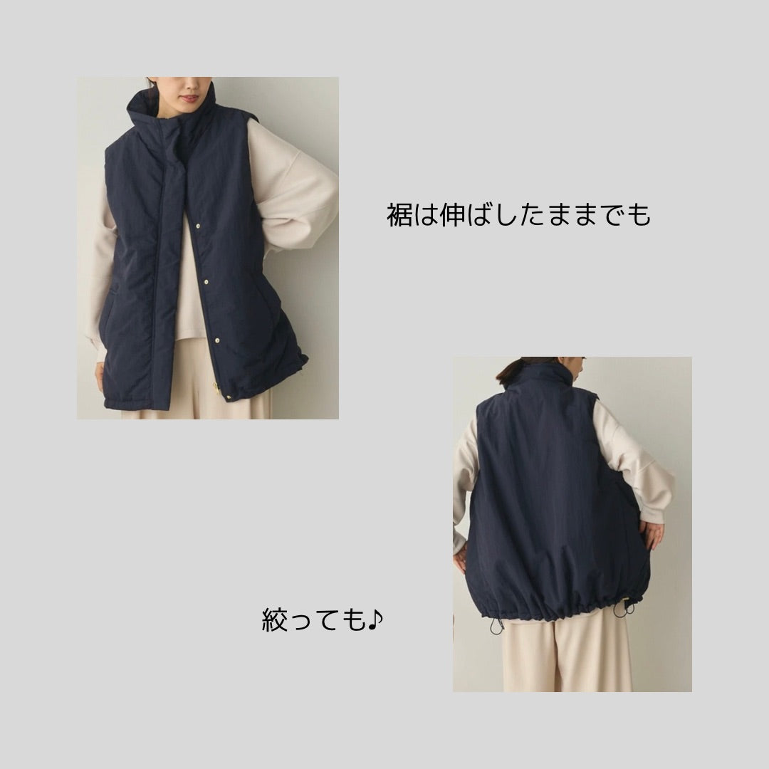 【再々入荷】撥水加工の中綿ネイビーベスト（コーデセット有り）