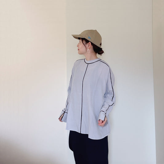 【再入荷＆新色】リールでちらっと出ていた、薄手パイピングブラウス