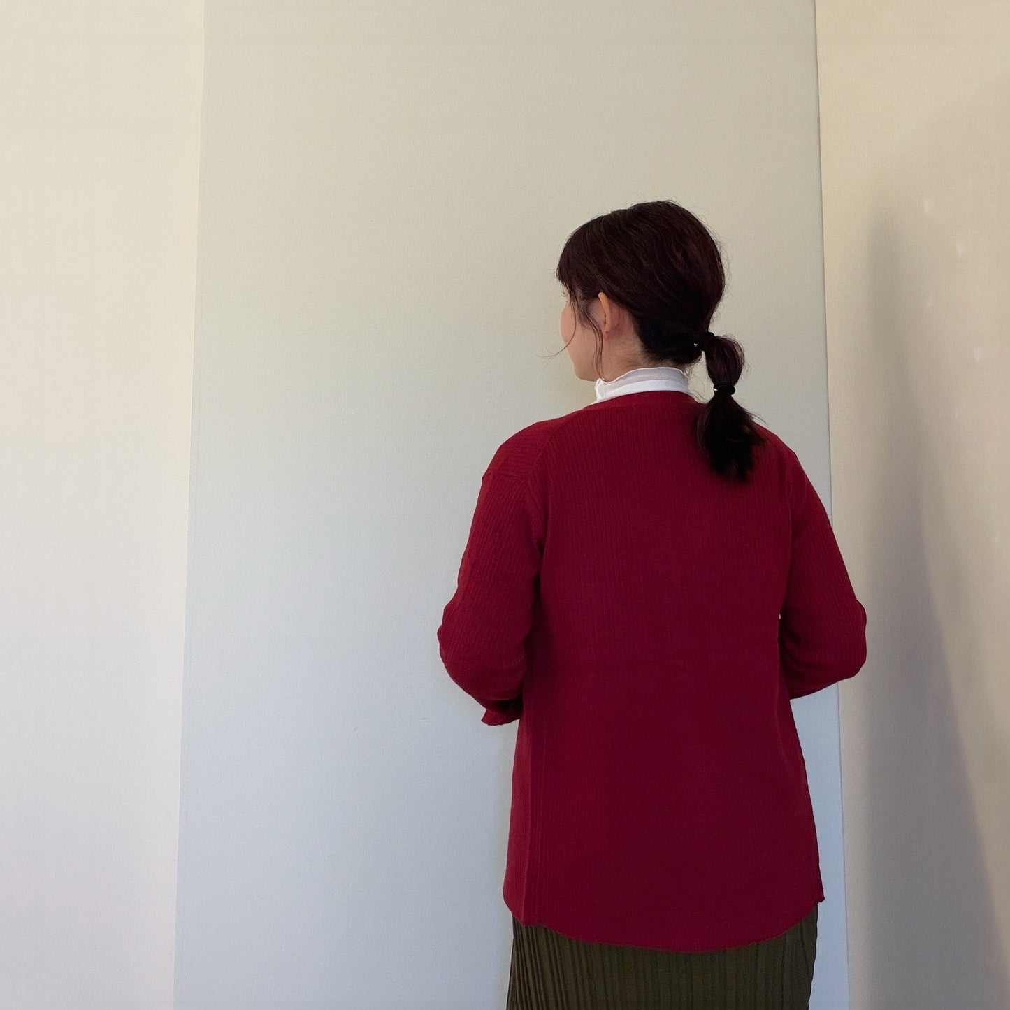 ポケット位置がバランス◎なニットカーディガン