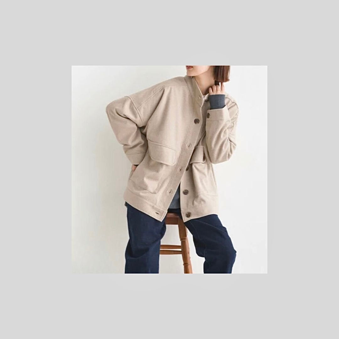 裏地有り♪ヘリンボーン柄アウター