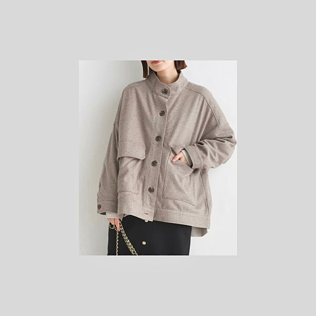 裏地有り♪ヘリンボーン柄アウター