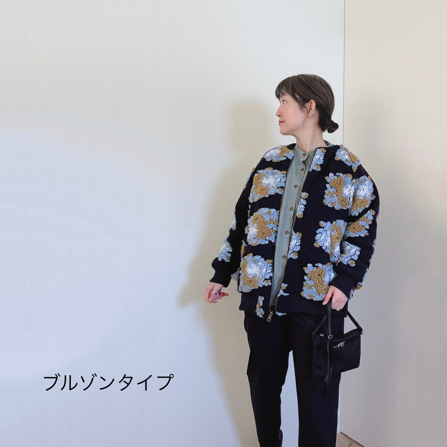 花柄×シンプルブルゾンと、同柄フリースカーディガンのページ
