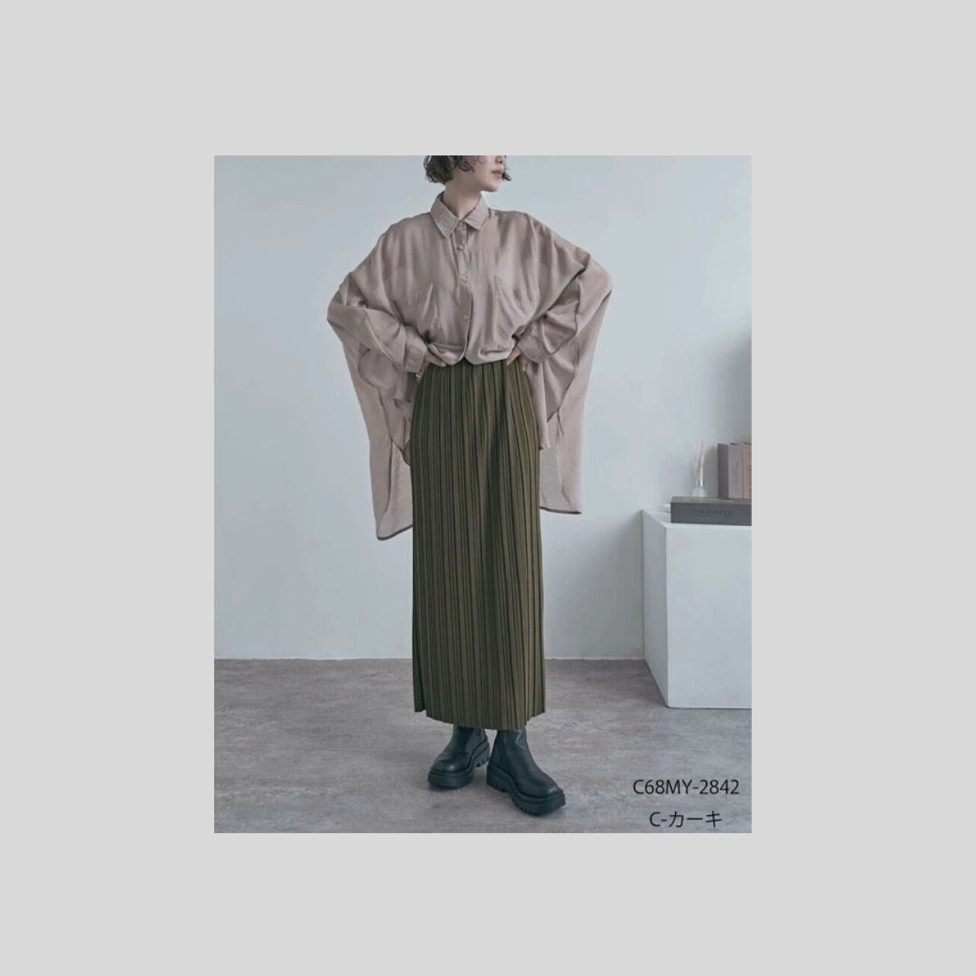 【完売カラー再入荷】万能プリーツスカート（セルフカット可能）