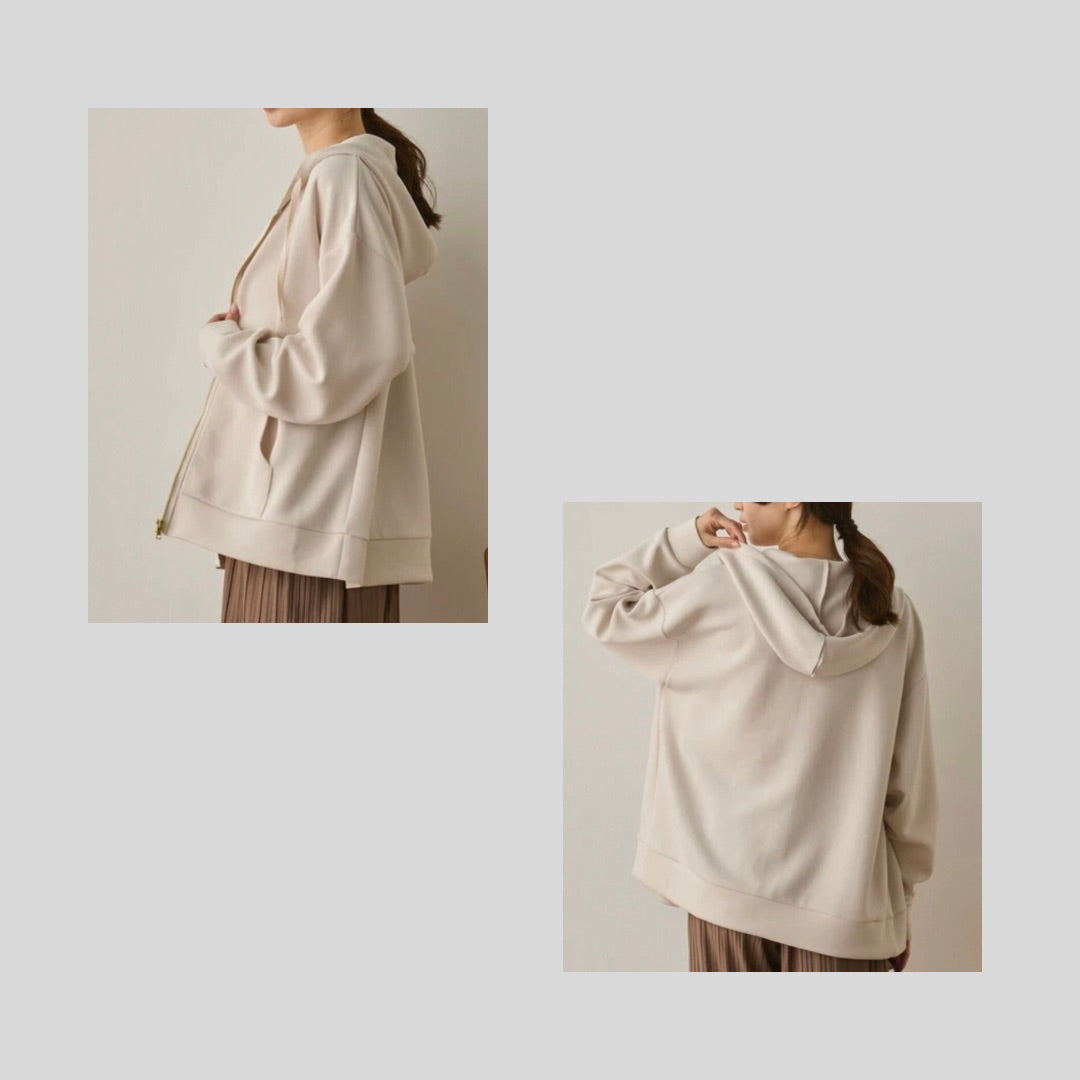 【再入荷&新色】ジップがゴールド、大人っぽパーカー