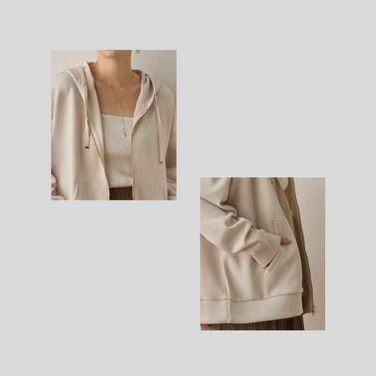 【再入荷&新色】ジップがゴールド、大人っぽパーカー