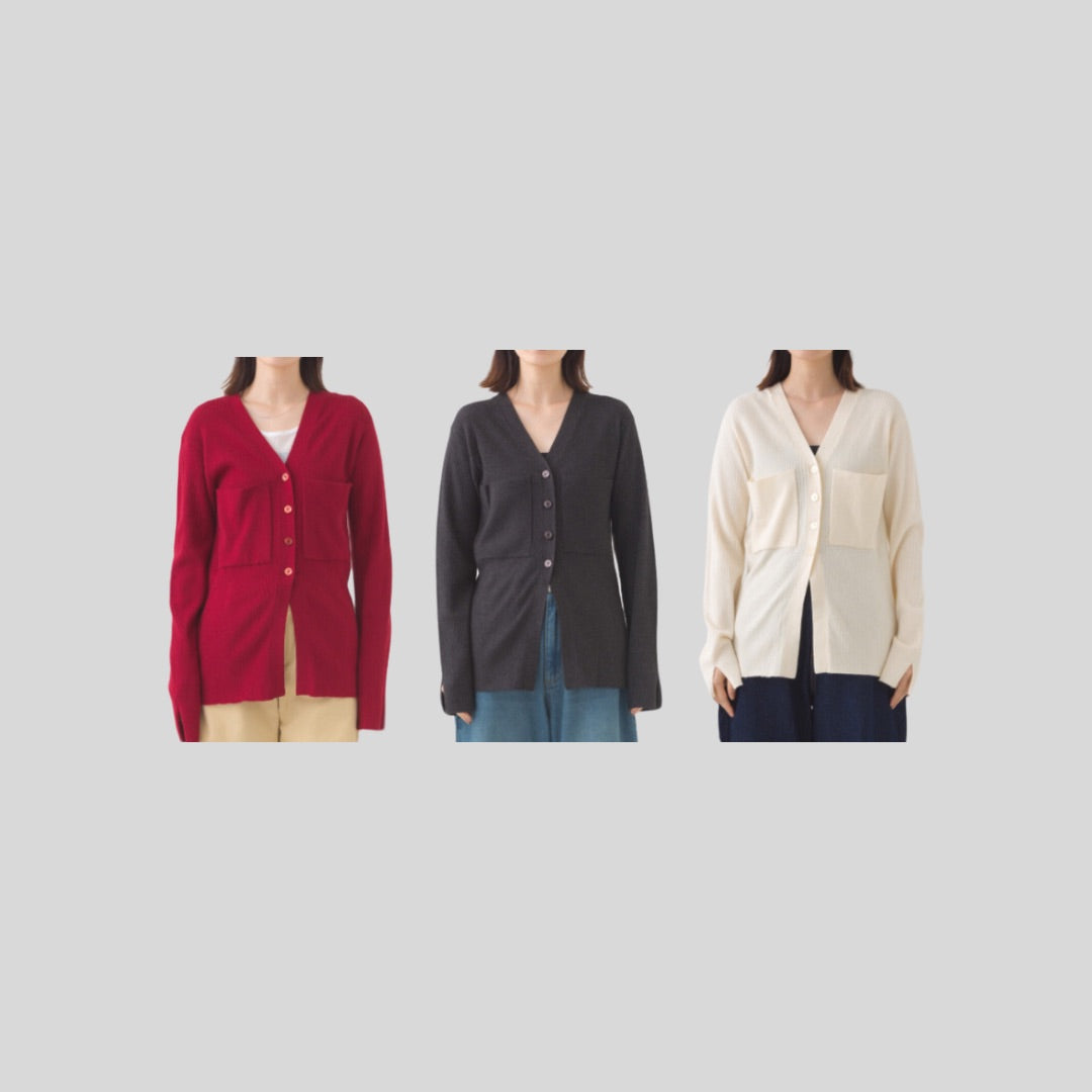 ポケット位置がバランス◎なニットカーディガン