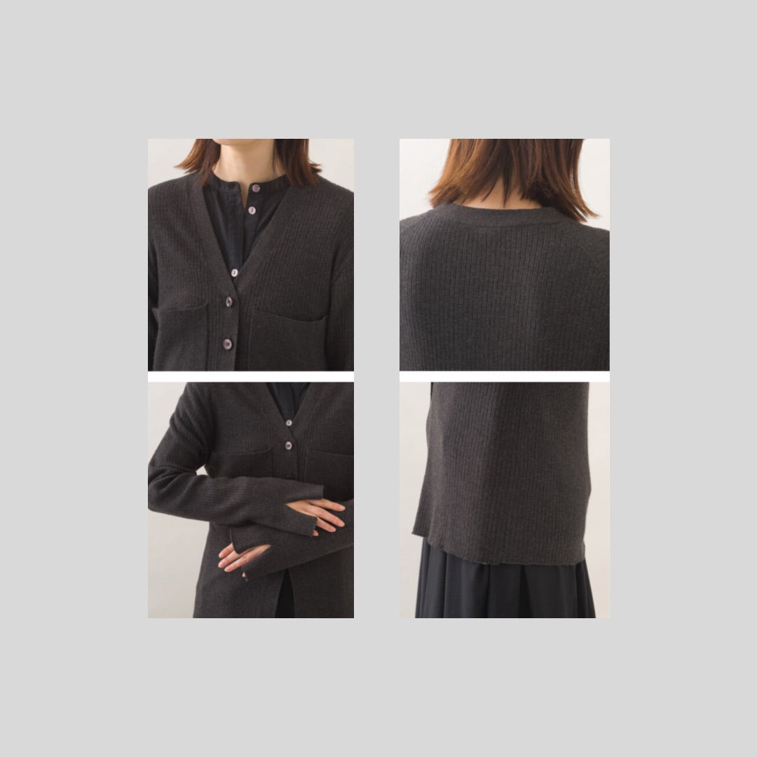 ポケット位置がバランス◎なニットカーディガン