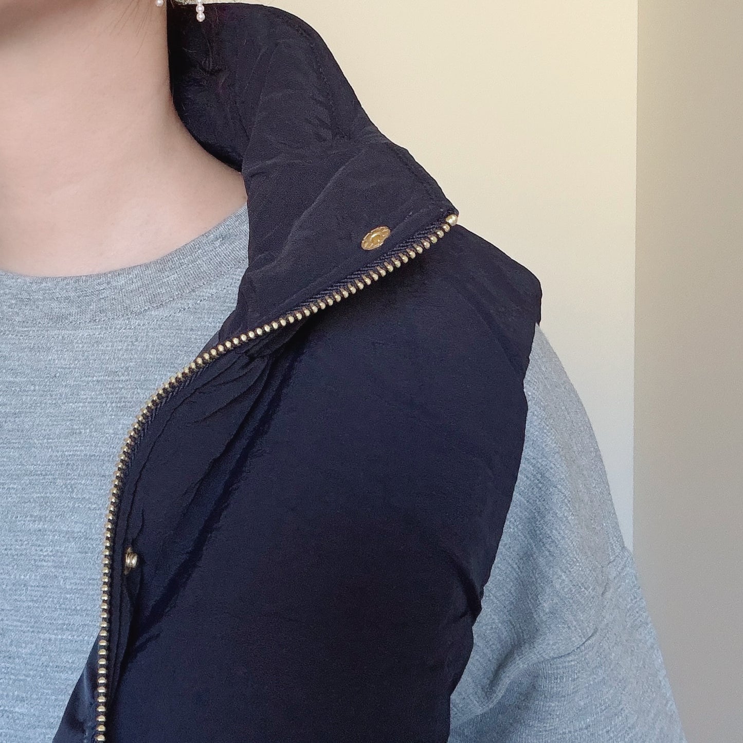 【再々入荷】撥水加工の中綿ネイビーベスト（コーデセット有り）