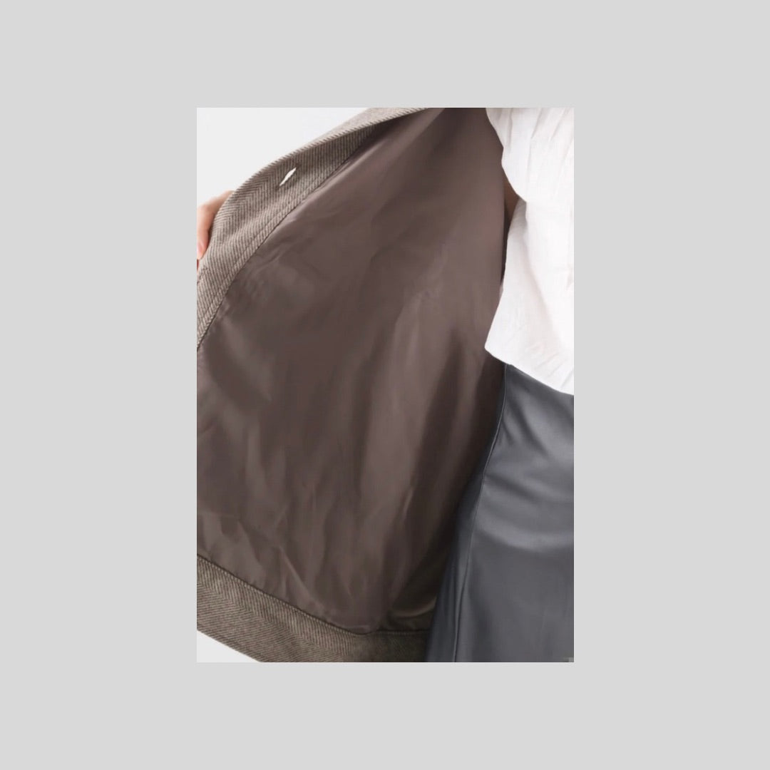 裏地有り♪ヘリンボーン柄アウター