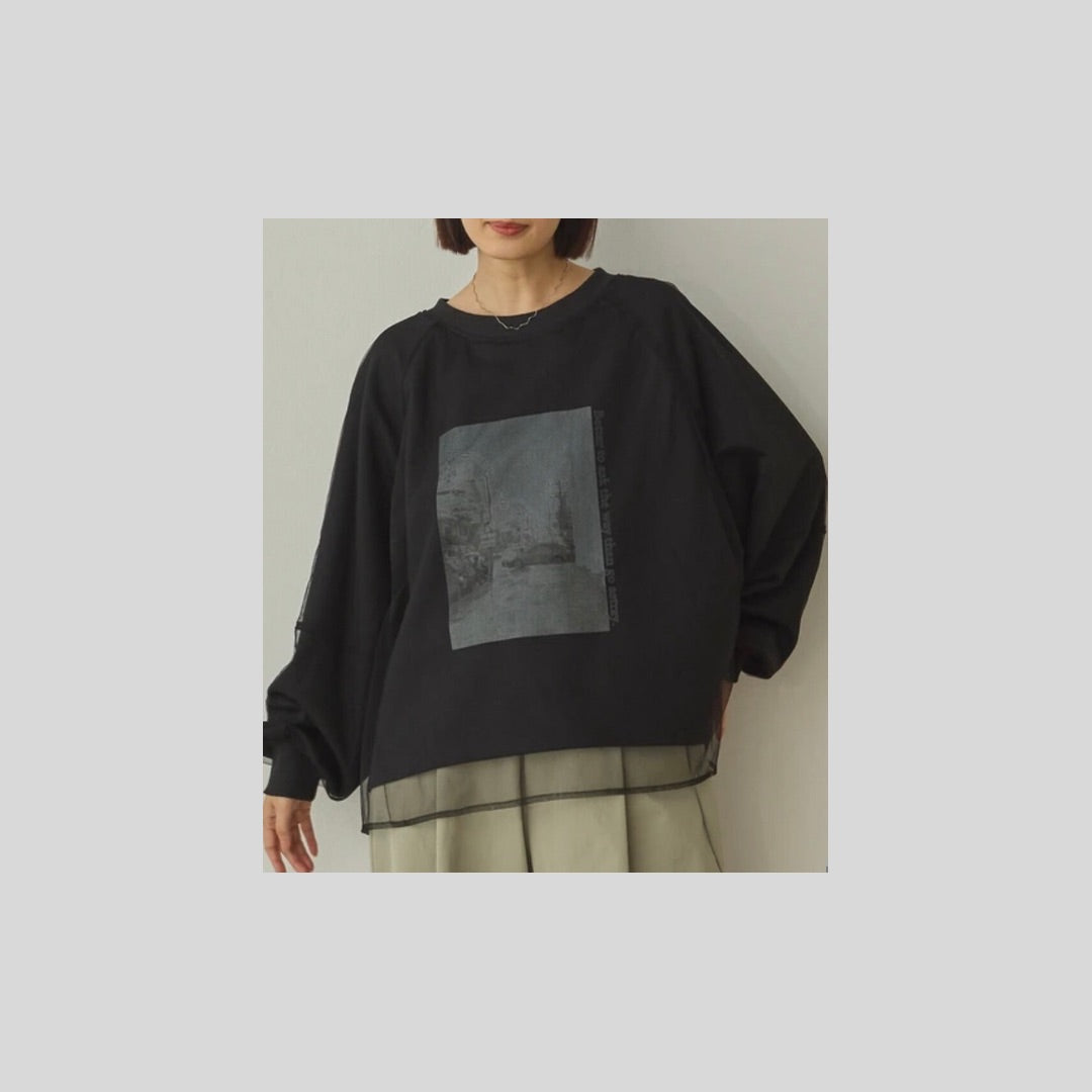 【再入荷】チュール重ねのプルオーバー