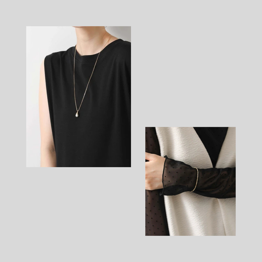 懇談にも♪ネックレスとブレスレットのコーデセット