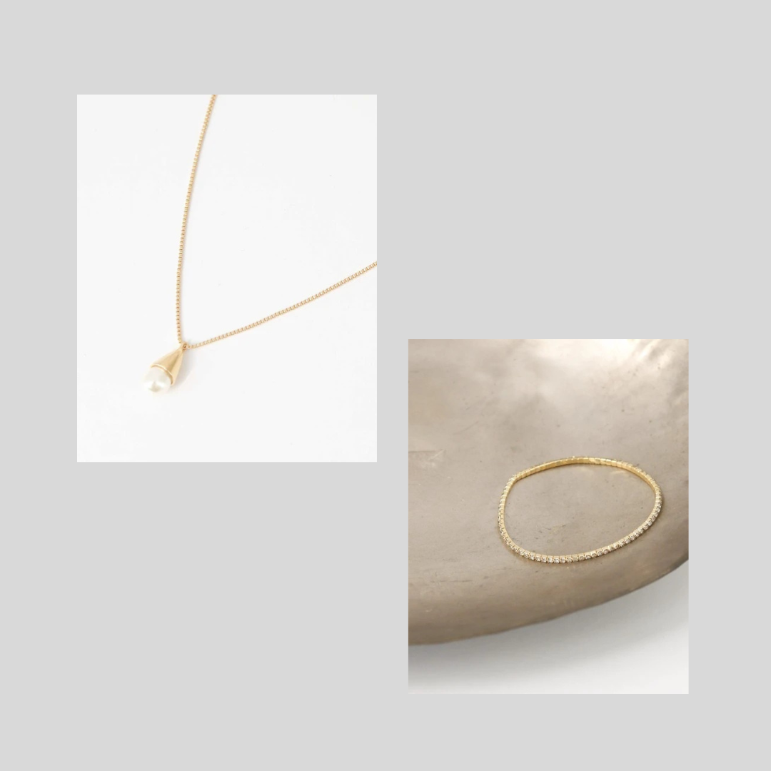 懇談にも♪ネックレスとブレスレットのコーデセット