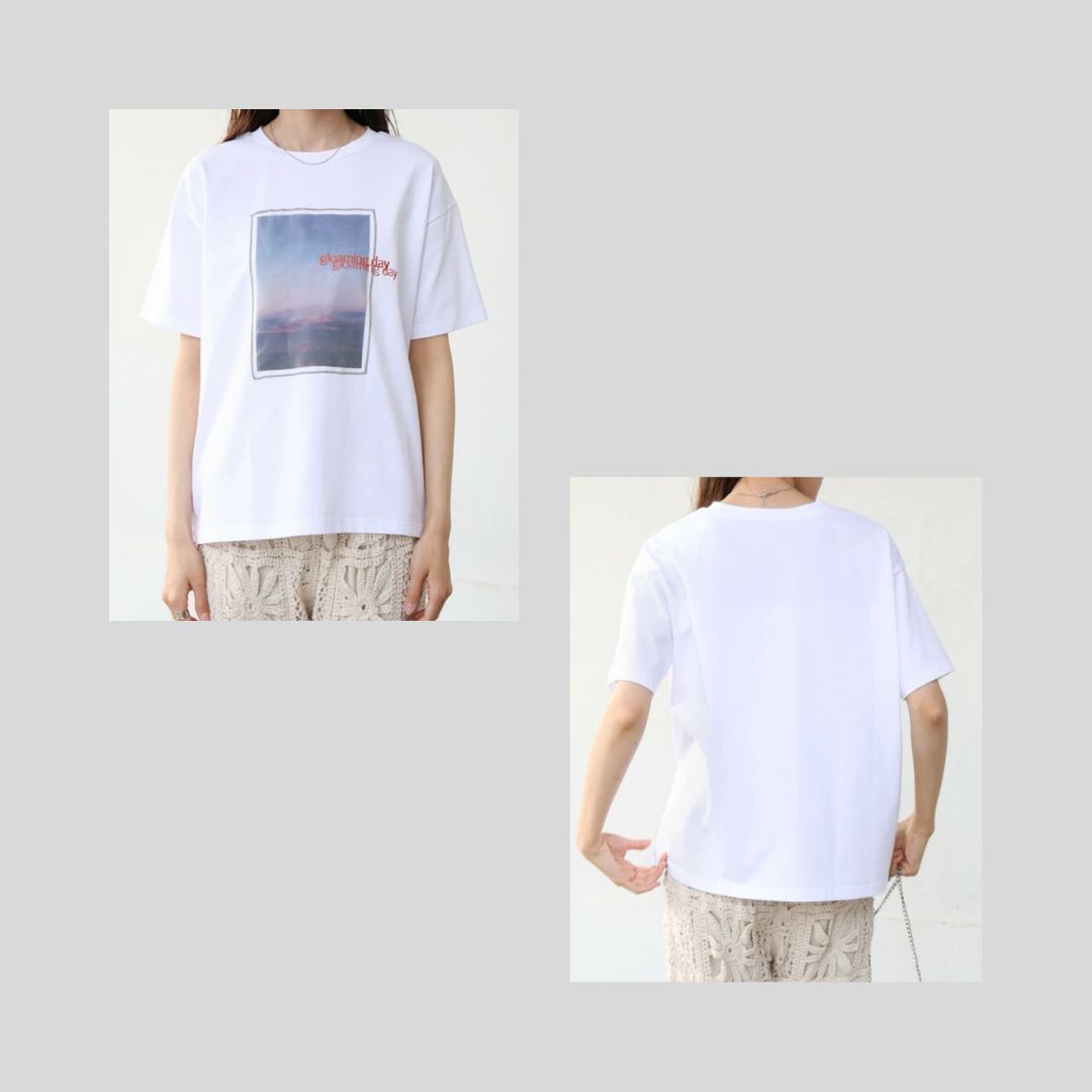オーガンジー重ね、おしゃれ感出る白Tシャツ