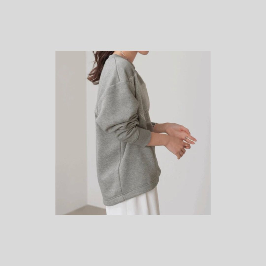 【再入荷&新色】レースがポイントのきれいめスウェット（裏起毛）