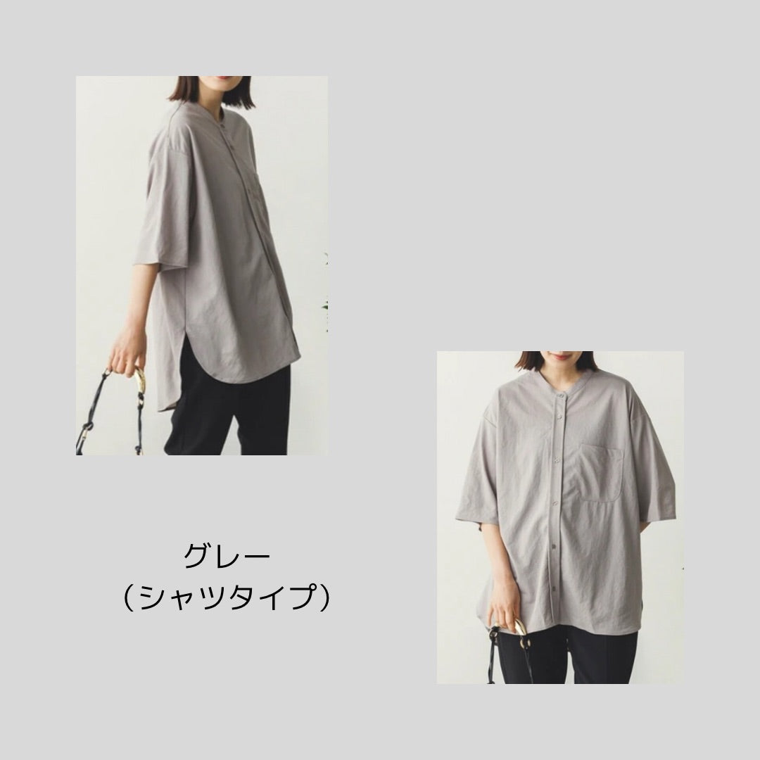 【再再再…入荷、秋にも◎】バイカラーのプルオーバー（単色やドットも登場）〜さらさらシリーズ〜