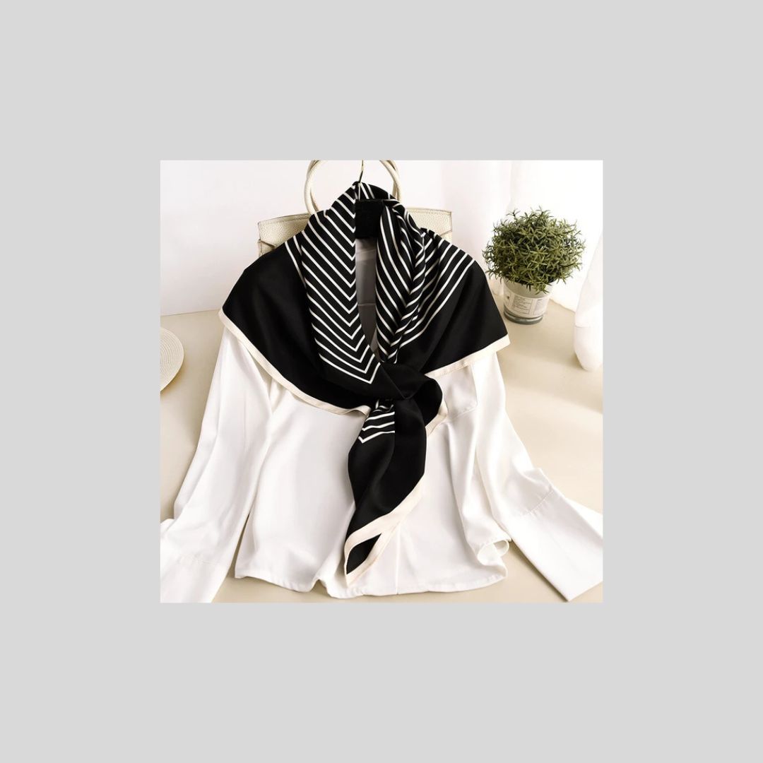 【再再再…入荷】いろいろ使えるモノトーンなスカーフ