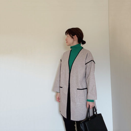 【今年も入荷】パイピングがきれいめな印象のカーディガン