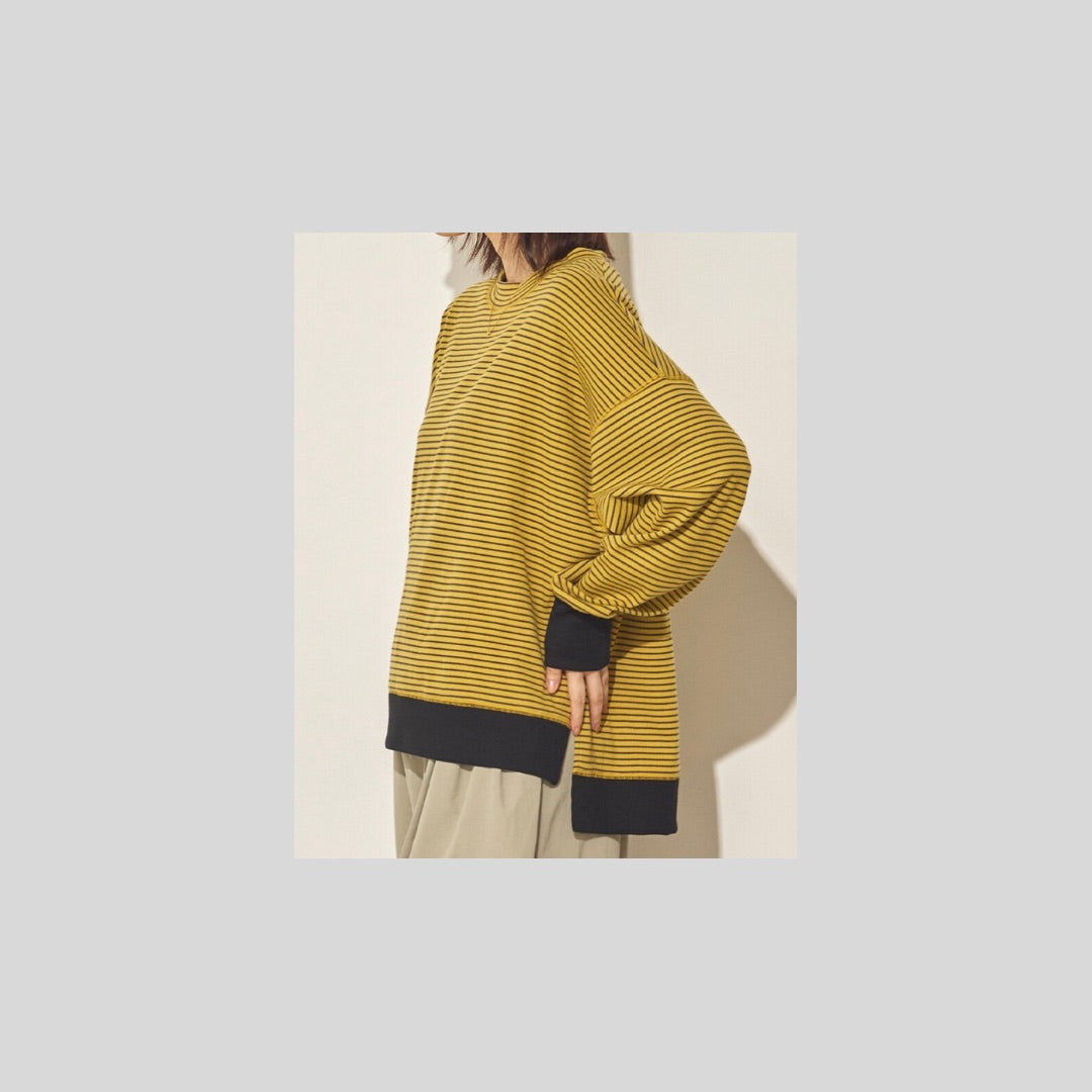 【再々入荷】大人の配色リブトップス