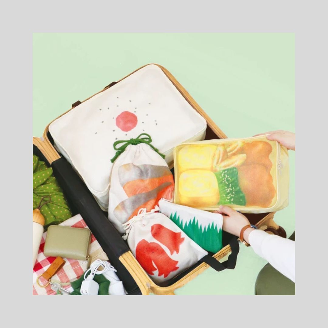 春休みの楽しみ用⁈お弁当みたいになるポーチ＆巾着5点セット