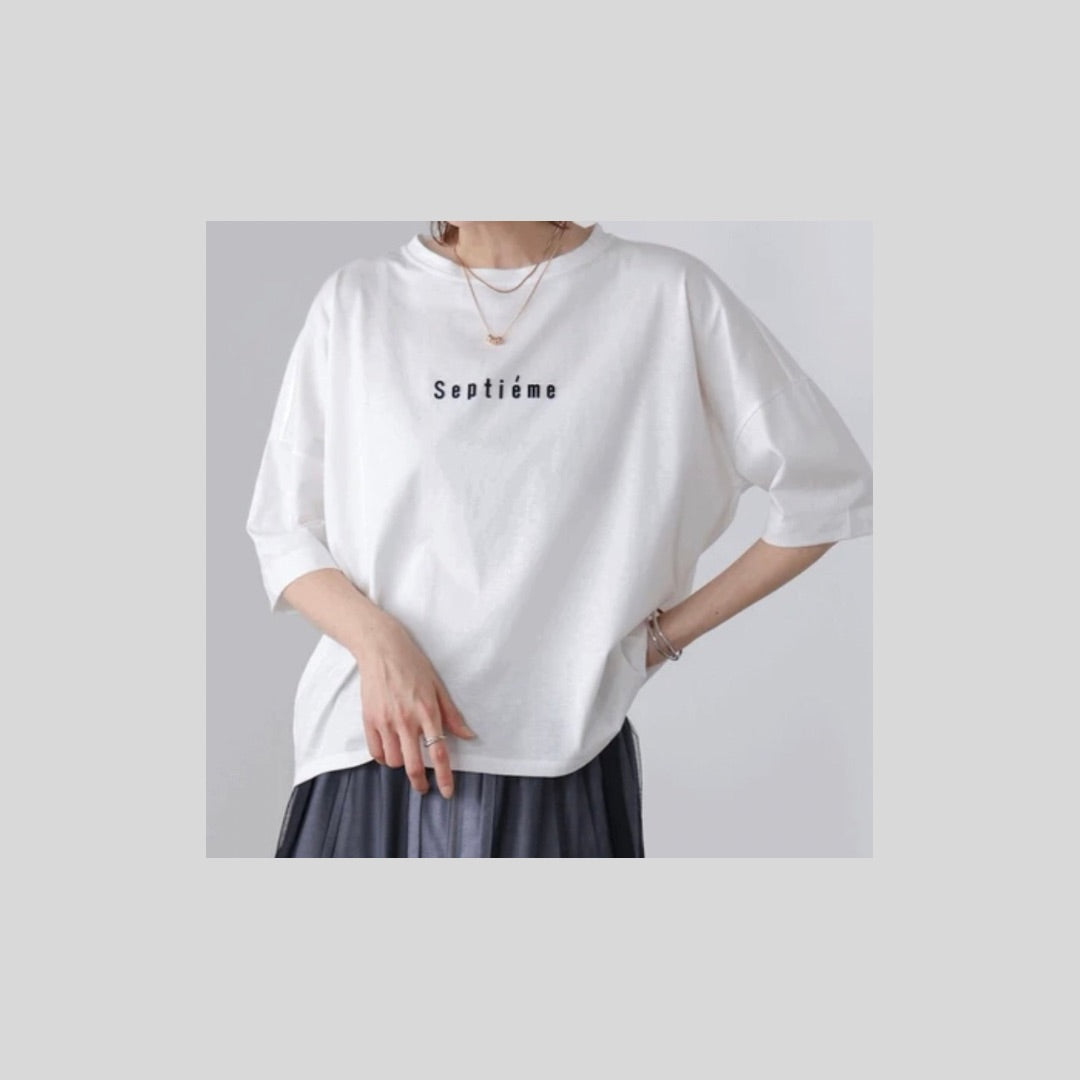 シルケット加工がうれしい背中ラインTシャツ