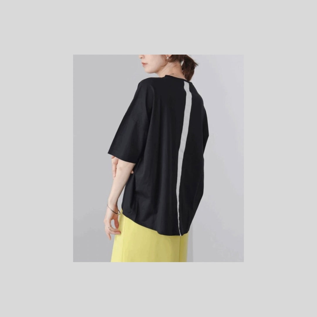 シルケット加工がうれしい背中ラインTシャツ