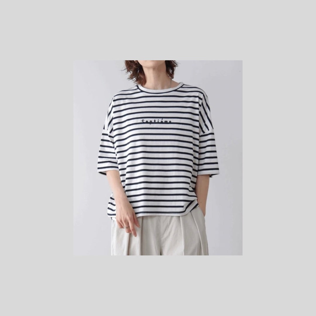 シルケット加工がうれしい背中ラインTシャツ