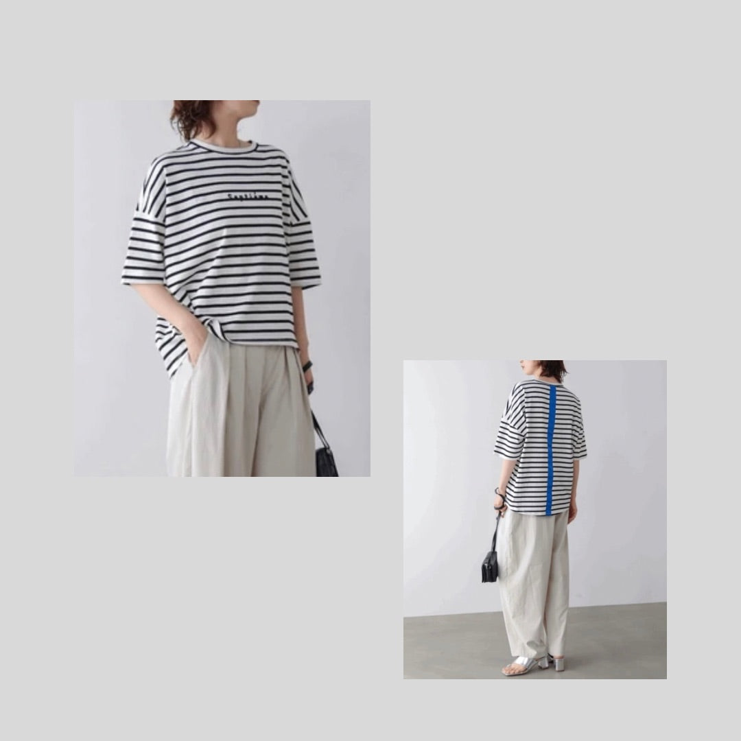 シルケット加工がうれしい背中ラインTシャツ